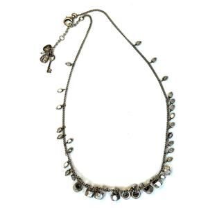 Vintage FOSSIL Necklace Industrial Silver Tone Hex Nut Barrel Bead Key Charm 16"